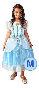 Vestido Fantasia Azul Princesa Cinderela Disney Tam M