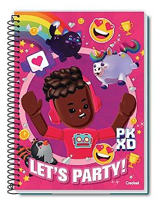 Caderno Espiral Pk Xd 80 Folhas 1 Matéria Lets Party Credeal