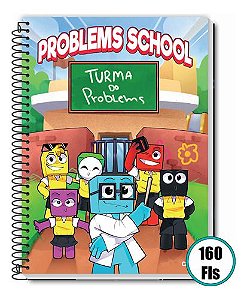 Caderno Universitário Turma Do Problems School - 160 Folhas