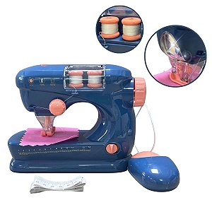 Máquina Infantil Costura Mini Ateliê Azul Criança Menina