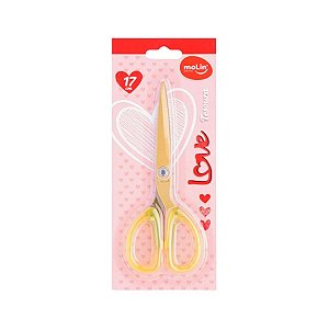 Tesoura Gold Titanium Molin Coleção Love 17cm Office