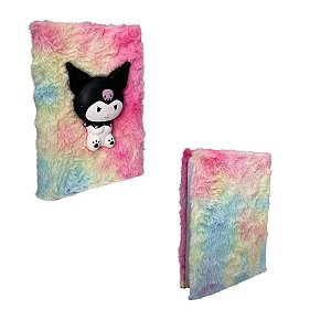 Caderno De Pelúcia Kuromi Hello Kitty Capa 3d Kawaii