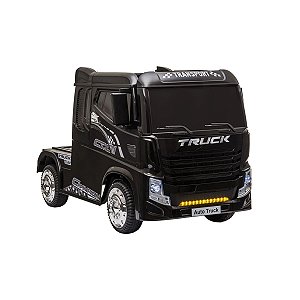 Caminhão Elétrico Preto Infantil Sem Carreta 12v C/ Controle