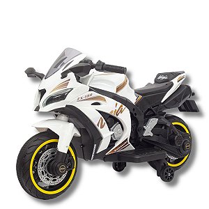 Moto Elétrica Infantil Esportiva Kw1000 12v Branca - Bang Toys