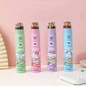 Kit Lápis 12 Cores Infantil Qualidade Profissional Escolar