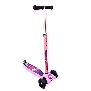 Patinete 3 Rodas Funny Racing Com Freio E Ajusta Altura Rosa