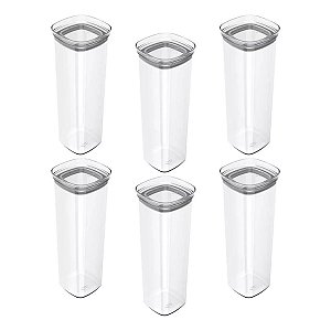 6 Potes Hermético Organizador Porta Condimento Block 2l