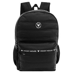 Mochila Escolar Mickey Mouse Matelassê Preta - Xeryus