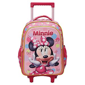 Mochila De Rodinhas Escolar 16 Minnie Com Relevo Xeryus
