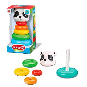 Pirâmide Argolas De Empilhar Panda Baby Play Empilhadinho