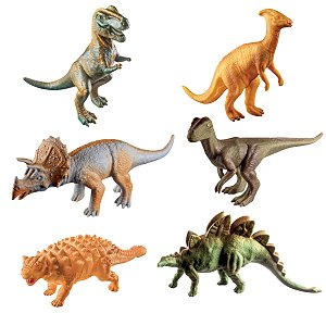 Kit 6 Brinquedos Dinossauro Realista Em Vinil - Cometassauro