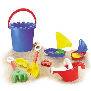Kit Balde De Praia Infantil Comjunto C/ 8 Peças Monte Líbano