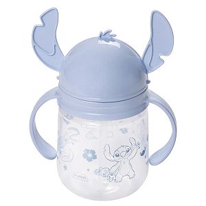 Caneca Copo De Treinamento Infantil Com Canudo Stitch 350 Ml