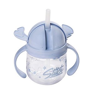 Caneca Copo De Treinamento Infantil Com Canudo Stitch 260 Ml