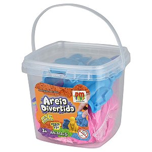 Areia Massinha Divertida 250g Baldinho Animais Molde 3d