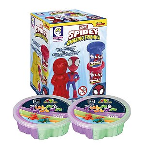 Massinha Spidey E Amigos + Massinha De Modelar Pula E Molda