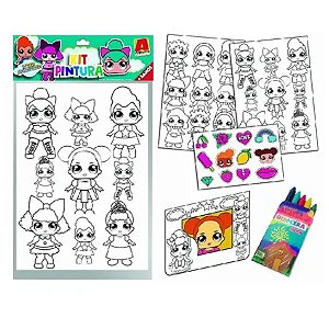 Kit Pinturas Infantil Desenhos Adesivos Com Giz