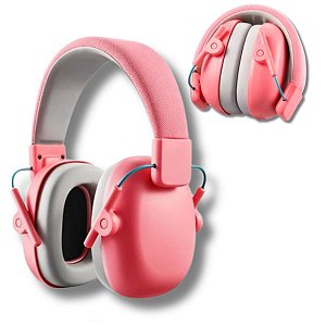 Fone Abafador De Ruído Som Infantil Criança Autista Rosa