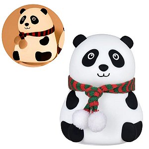 Luminária Abajur Panda Silicone Infantil Touch Luz De Toque