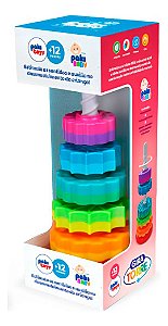 Torre Giratória Brinquedo Bebes Pakitoys Baby Colorido Full