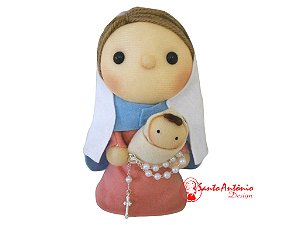 Boneca Nossa Senhora do Rosário de Pano Artesanal Colecionável para Decoração