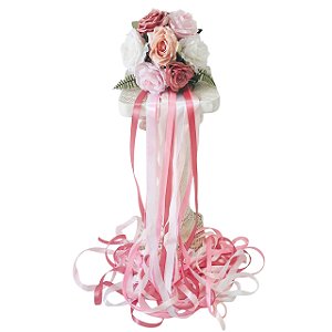 Buquê de Noiva com Fitas de Cetim para Cortar Artesanal Casamento