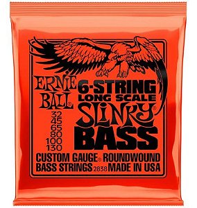 Encordoamento para Baixo ERNIE BALL 6 Cordas SLINKY 032.130