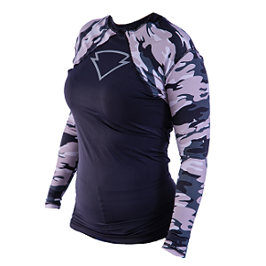 Blusa Segunda Pele Feminina Camuflada Chumbo