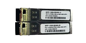 Transceptor ótico Sfp+ 10g 60km Bidi Lc Wdm Par de Módulos GBIC