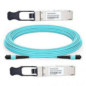 Cabo QSFP+ Óptico Ativo Uplink 40g Mpo Qsfp+ 5 Metros Om4 Mm certificado Huawei, Mikrotik e outros