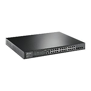 Switch 24 portas POE Gigabit Gerenciável TP-Link TL-Sg3428mp 4 sfp Poe+ 802.3AT/AF (T2600g-28mps)