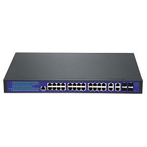 Switch 24 portas POE Gigabit Gerenciável com 4 SFP Hisource Hi-G2444GBM POE+ 802.3AF/AT 400W