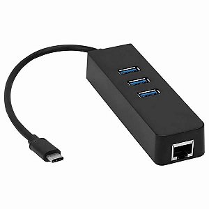 Hub Usb C De 3 Portas Usb 3.0 E Adap Rj45 Gigabit Ethernet Subst. UE330