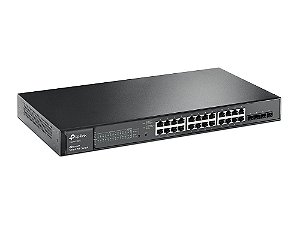 Switch 24 Portas Gigabit Poe+ 802.3AF/AT TP-Link T2600G-28PS (TL-SG3424P) compatível com UAP Unifi/Auranet/