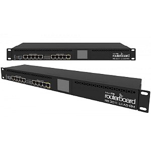 Roteador Routerboard Mikrotik Rb 3011uias-rm L5 10 portas Gigabit + porta SFP Fibra óptica