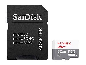 Cartão de Memória 32GB Ultra microSDHC UHS-I cartão com adaptador SDSQUNR-032G-GN3MA - SanDisk