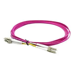 Cordão Óptico 5m LC/UPC-LC/UPC MM G651.1 50/125 OM4 Duplex 3.0mm LSZH Magenta