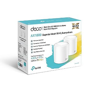 Roteador Repetidor Mesh WiFI 6 Gigabit Tp-Link Deco AX20 AX1800 2-Pack (2 peças) 370 m2