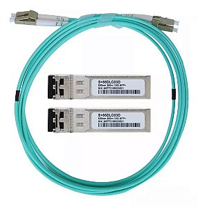 Cabo óptico para Conexão Direta SFP+ 10g AOC GBIC Multimodo Lc 3m Certificado Substitui Dac e Twinax