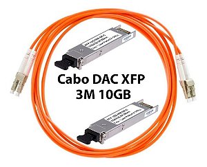 Cabo Dac Óptico Xfp 10gb 3 Metros Uplink Certificado Cisco, Mikrotik, Fiberhome, Huawei E Outros