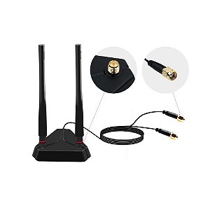 Antena Wireless Banda Dupla Com Base 3000mbps Wifi 6 2.4/5ghz Dual Band SMA 5DBI