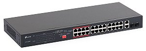 Switch 24 portas POE+ com 2 portas Gigabit e 2 SFP TP-Link Tl-SL1226P 250W