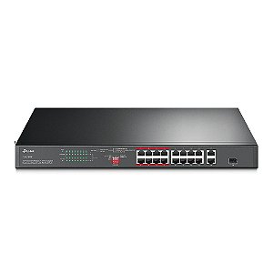 Switch Poe 16 portas  10/100 + 2 portas Gigabit c/ SFP Tp-Link TL-SL1218P 802.3AF/802.3AT 150W