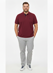 Camisa Polo Masculina Plus Size Bordô XXG