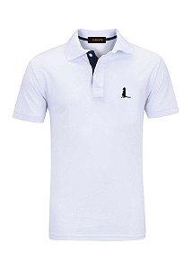Camisa Branca Bordada Polo Surikate Masculina Promoção