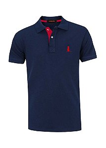 Camisa Azul Marinho Bordada Polo Surikate Masculina Promoção