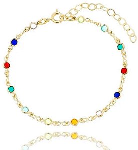 Pulseira Colors Bolinha Folheada a Ouro 18k