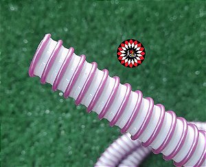 MANGUEIRA PLASTICA HELIX ROSA/BRANCO