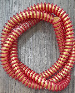 MANGUEIRA SILICONE HELIX VERMELHO/DOURADO