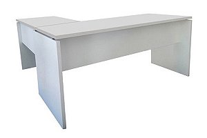 Mesa em L para escritório pé painel 1,50x1,50 branca P40MV